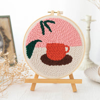 HKM-371603 Modern Minimalist Russian Poke Embroidery DIY Kit for Living Room Decoration - 20 cm Hoop and Canvas