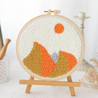 HKM-371603 Modern Minimalist Russian Poke Embroidery DIY Kit for Living Room Decoration - 20 cm Hoop and Canvas