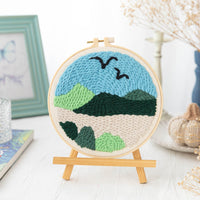 HKM-371603 Modern Minimalist Russian Poke Embroidery DIY Kit for Living Room Decoration - 20 cm Hoop and Canvas