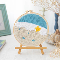 HKM-371603 Modern Minimalist Russian Poke Embroidery DIY Kit for Living Room Decoration - 20 cm Hoop and Canvas