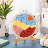 HKM-371603 Modern Minimalist Russian Poke Embroidery DIY Kit for Living Room Decoration - 20 cm Hoop and Canvas