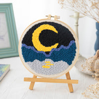 HKM-371603 Modern Minimalist Russian Poke Embroidery DIY Kit for Living Room Decoration - 20 cm Hoop and Canvas