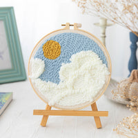 HKM-371603 Modern Minimalist Russian Poke Embroidery DIY Kit for Living Room Decoration - 20 cm Hoop and Canvas