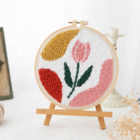 HKM-371603 Modern Minimalist Russian Poke Embroidery DIY Kit for Living Room Decoration - 20 cm Hoop and Canvas