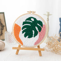 HKM-371603 Modern Minimalist Russian Poke Embroidery DIY Kit for Living Room Decoration - 20 cm Hoop and Canvas