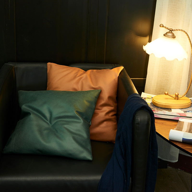 HKM-371667 Modern Soft Faux Leather Sequin Cushion Cover in Various Colors, 45x45cm