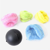 HKM-371795 Automatic Plush Electric Pet Toy Ball 8 cm Diameter with Fleece for Interactive Play