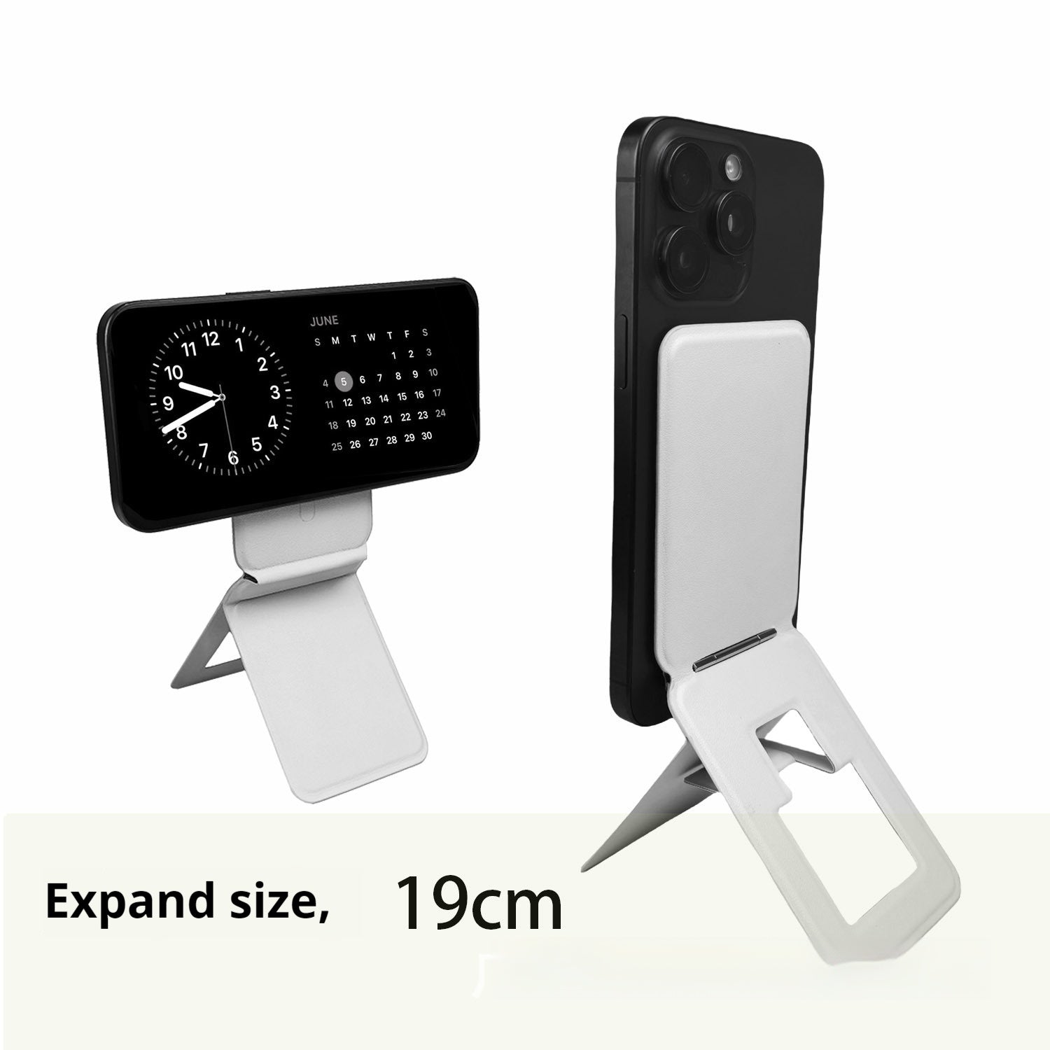 HKM-371859 Three-Fold Magnetic Leather Card Holder with Bracket for iPhone Models