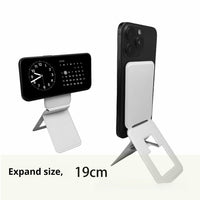 HKM-371859 Three-Fold Magnetic Leather Card Holder with Bracket for iPhone Models
