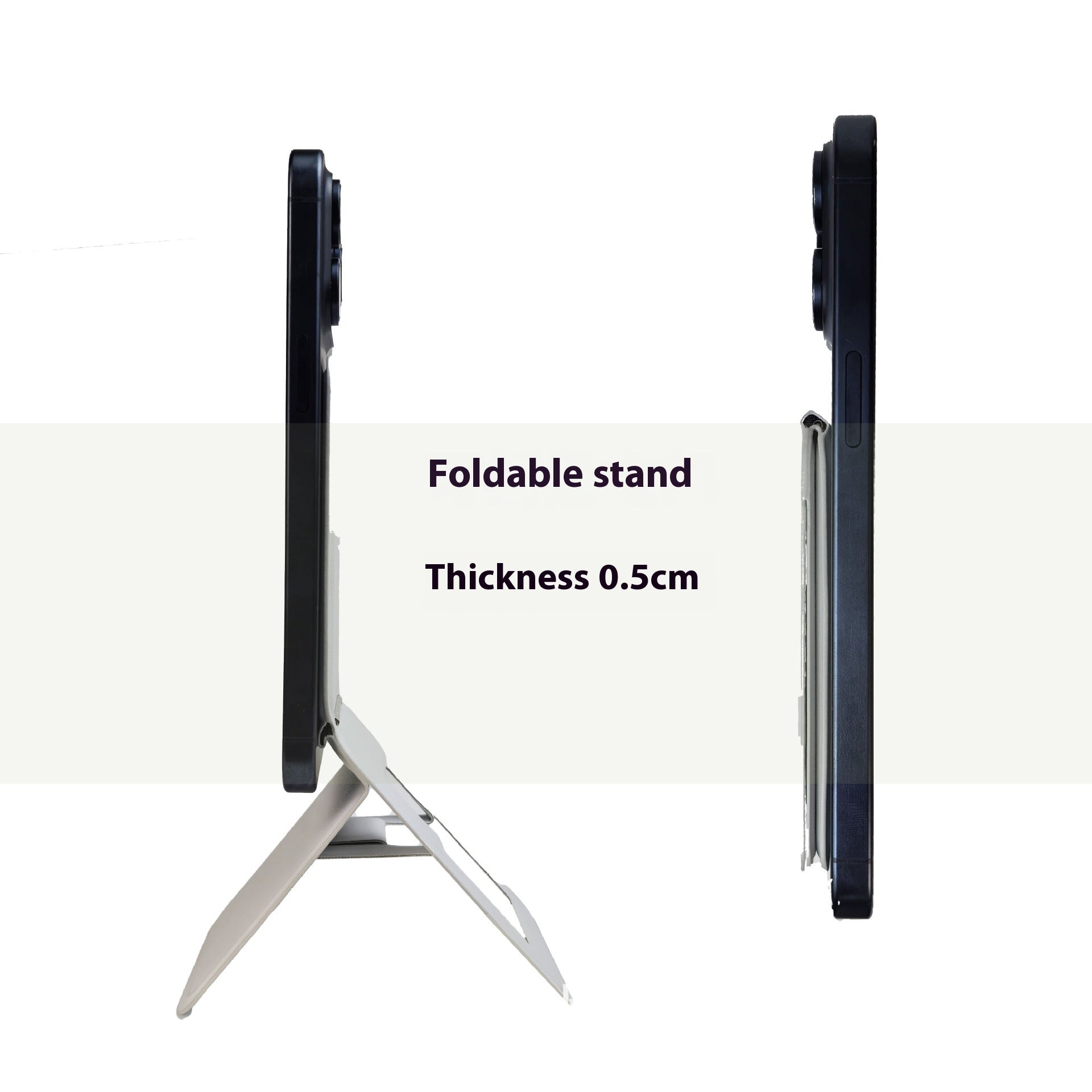 HKM-371859 Three-Fold Magnetic Leather Card Holder with Bracket for iPhone Models