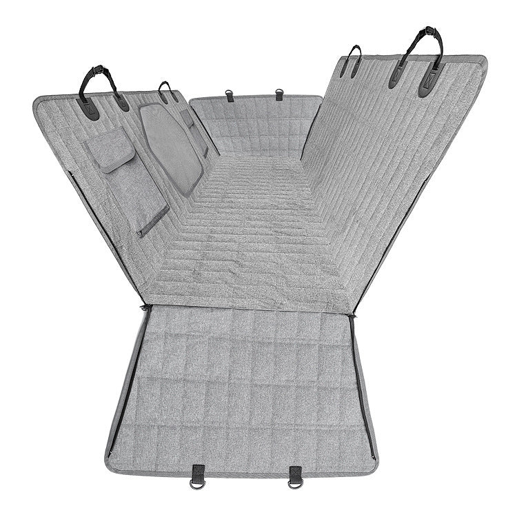 HKM-371859 Water and Dirt Resistant Vehicle-Mounted Pet Mat - Light Gray and Black, 137x147cm