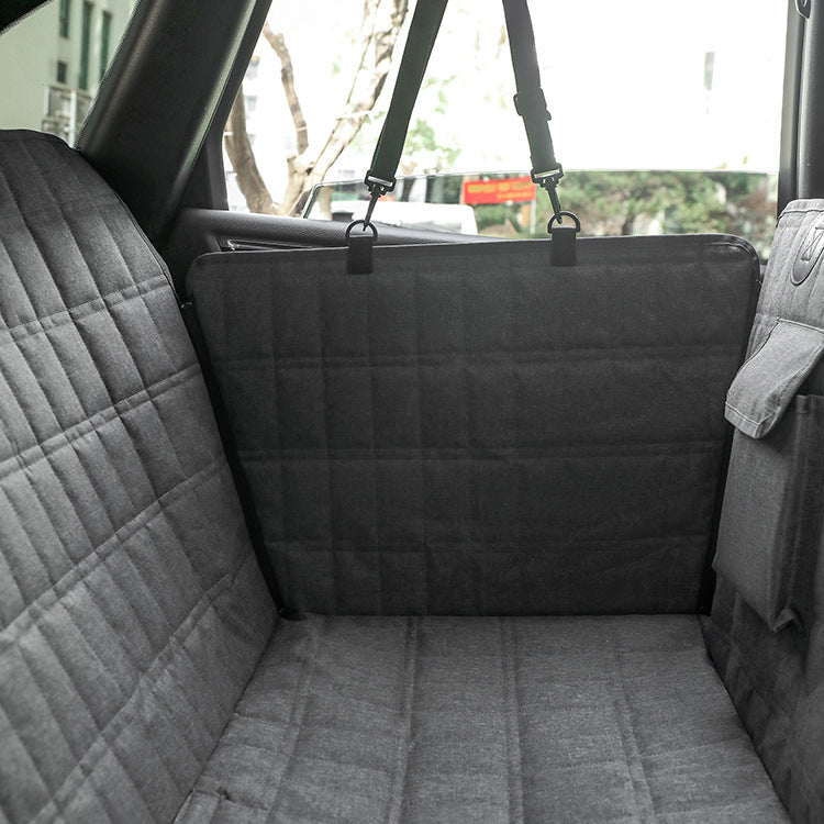HKM-371859 Water and Dirt Resistant Vehicle-Mounted Pet Mat - Light Gray and Black, 137x147cm