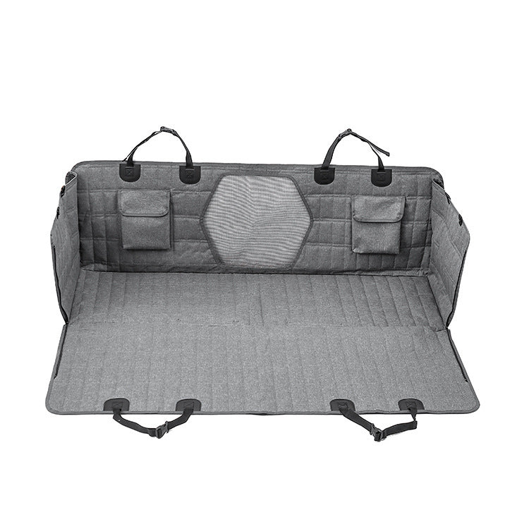 HKM-371859 Water and Dirt Resistant Vehicle-Mounted Pet Mat - Light Gray and Black, 137x147cm