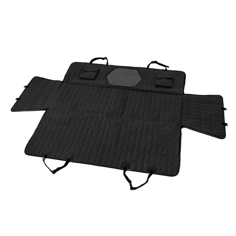 HKM-371859 Water and Dirt Resistant Vehicle-Mounted Pet Mat - Light Gray and Black, 137x147cm
