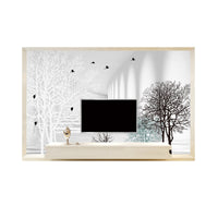 HKM-371923 Elegant Living Room TV Background Wallpaper - Silk & Non-Woven Options, Sound Insulation & Moisture-Proof