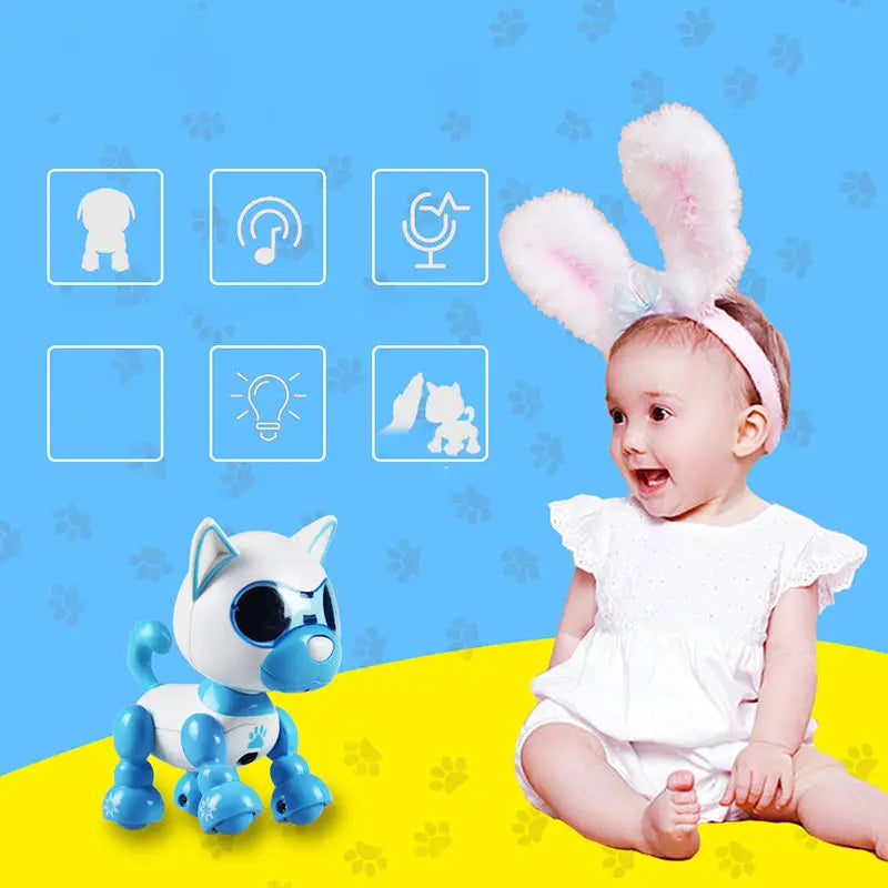 HKM-372179 Intelligent Interactive Robot Dog Toy with Light and Sound Features for Ages 3 and Up
