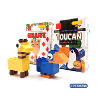 HKM-372243 Cute Animal-Themed Educational DIY Building Block Set with Mini Pencil Sharpener for Kids
