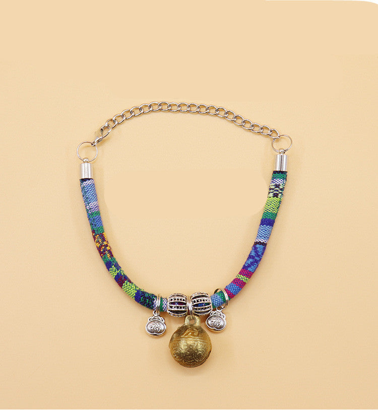 HKM-372307 Camphor Wood Insect Repellent Pet Bell Necklace Dog External Insect Repellent Collar