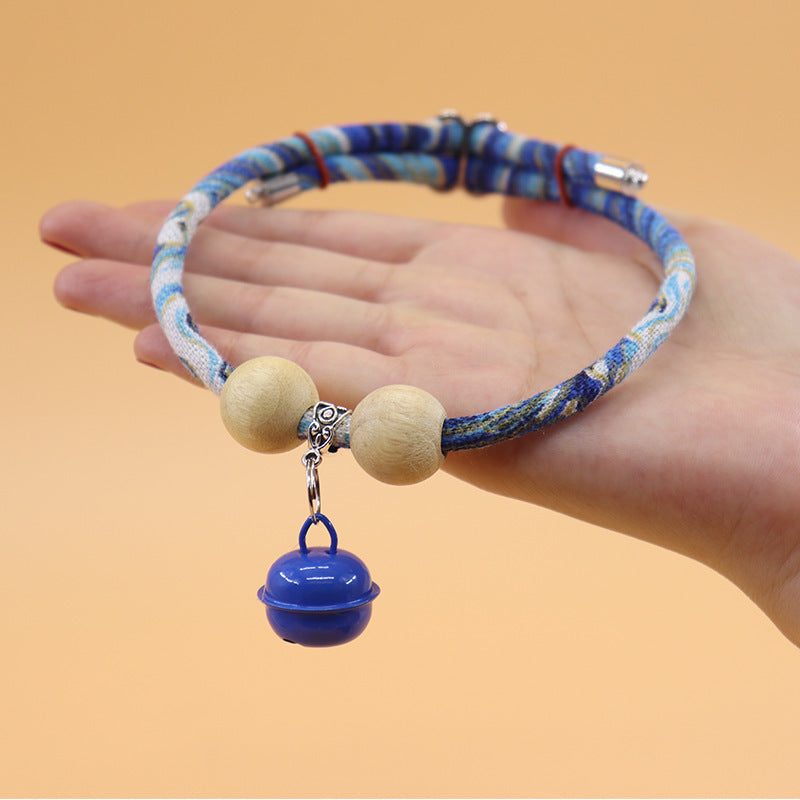 HKM-372307 Camphor Wood Insect Repellent Pet Bell Necklace Dog External Insect Repellent Collar