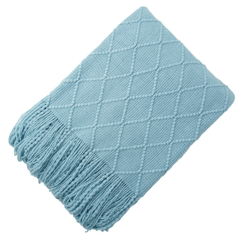 HKM-372435 Acrylic Jacquard Knitted Wool Blanket in Multiple Colors, 127x180CM or 127x230CM