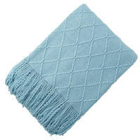 HKM-372435 Acrylic Jacquard Knitted Wool Blanket in Multiple Colors, 127x180CM or 127x230CM