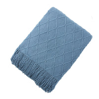 HKM-372435 Acrylic Jacquard Knitted Wool Blanket in Multiple Colors, 127x180CM or 127x230CM