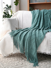 HKM-372435 Acrylic Jacquard Knitted Wool Blanket in Multiple Colors, 127x180CM or 127x230CM