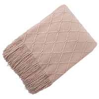 HKM-372435 Acrylic Jacquard Knitted Wool Blanket in Multiple Colors, 127x180CM or 127x230CM