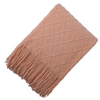 HKM-372435 Acrylic Jacquard Knitted Wool Blanket in Multiple Colors, 127x180CM or 127x230CM