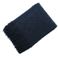 HKM-372435 Acrylic Jacquard Knitted Wool Blanket in Multiple Colors, 127x180CM or 127x230CM