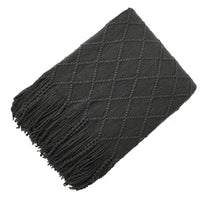 HKM-372435 Acrylic Jacquard Knitted Wool Blanket in Multiple Colors, 127x180CM or 127x230CM