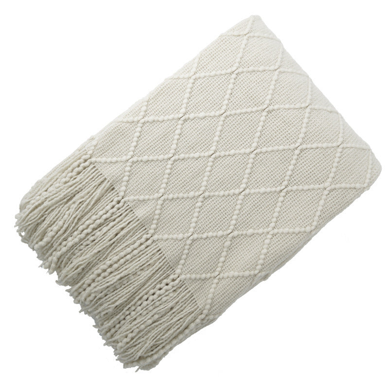 HKM-372435 Acrylic Jacquard Knitted Wool Blanket in Multiple Colors, 127x180CM or 127x230CM