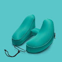 HKM-372435 H-Shaped Inflatable Neck Pillow for Travel - Lightweight, Foldable Design with Soft Velvet Fabric