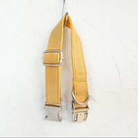 HKM-372627 MUTTCO Yellow Velvet Adjustable Dog Collar in Various Sizes
