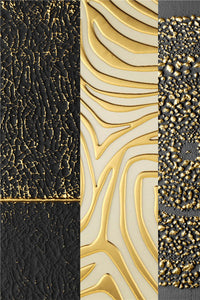 HKM-372755 Abstract Golden Canvas Art - Modern Luxury Decorative Painting on Oil Canvas, Frameless Rectangle Design