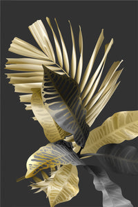 HKM-372755 Abstract Golden Canvas Art - Modern Luxury Decorative Painting on Oil Canvas, Frameless Rectangle Design