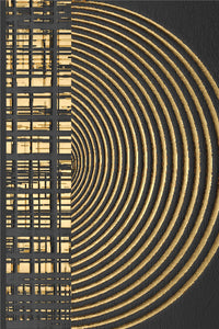 HKM-372755 Abstract Golden Canvas Art - Modern Luxury Decorative Painting on Oil Canvas, Frameless Rectangle Design