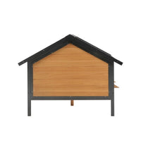HKM-372755 Large Outdoor Wooden Dog Kennel with Porch and Waterproof Roof for Extra Large Breeds