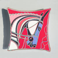 HKM-372755 Light Luxury Horse Portrait Cushion Cover - Geometric Abstract Design with Plush Filling