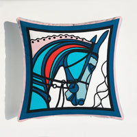 HKM-372755 Light Luxury Horse Portrait Cushion Cover - Geometric Abstract Design with Plush Filling