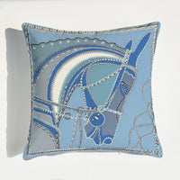 HKM-372755 Light Luxury Horse Portrait Cushion Cover - Geometric Abstract Design with Plush Filling