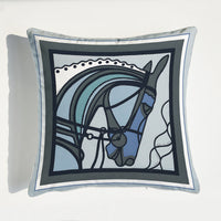 HKM-372755 Light Luxury Horse Portrait Cushion Cover - Geometric Abstract Design with Plush Filling