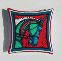 HKM-372755 Light Luxury Horse Portrait Cushion Cover - Geometric Abstract Design with Plush Filling