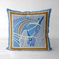 HKM-372755 Light Luxury Horse Portrait Cushion Cover - Geometric Abstract Design with Plush Filling