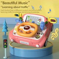 HKM-372755 Multi-Functional Kids Steering Wheel Toy with Lights and Music for Early Education
