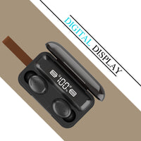 HKM-372819 Digital Display Bluetooth Headset with Voice Control and Multi-Point Connection - F9 Model