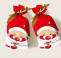 HKM-372883 Christmas Series Drawstring Bags for Snack Food Packaging - 50 Pack, 23.5cm x 15cm x 6cm