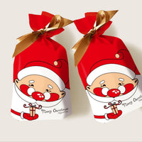 HKM-372883 Christmas Series Drawstring Bags for Snack Food Packaging - 50 Pack, 23.5cm x 15cm x 6cm