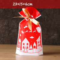 HKM-372883 Christmas Series Drawstring Bags for Snack Food Packaging - 50 Pack, 23.5cm x 15cm x 6cm