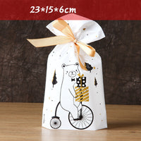 HKM-372883 Christmas Series Drawstring Bags for Snack Food Packaging - 50 Pack, 23.5cm x 15cm x 6cm